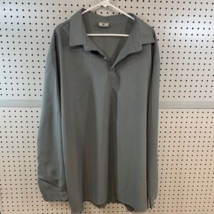 ALOHAS Men's Gray Casual Button Down Shirt